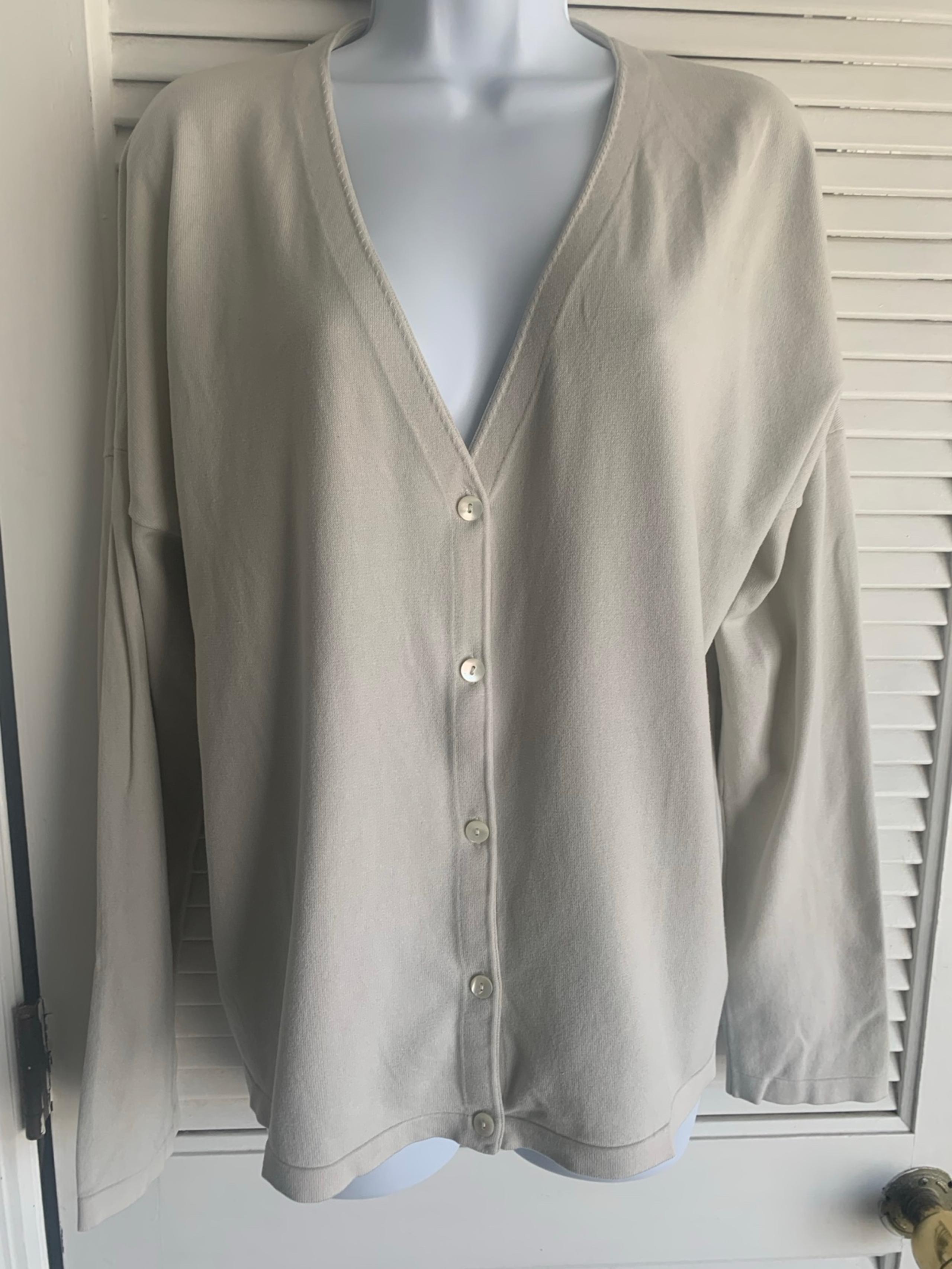 Jones NY women’s ivory silk blend cardigan sweater size XLARGE