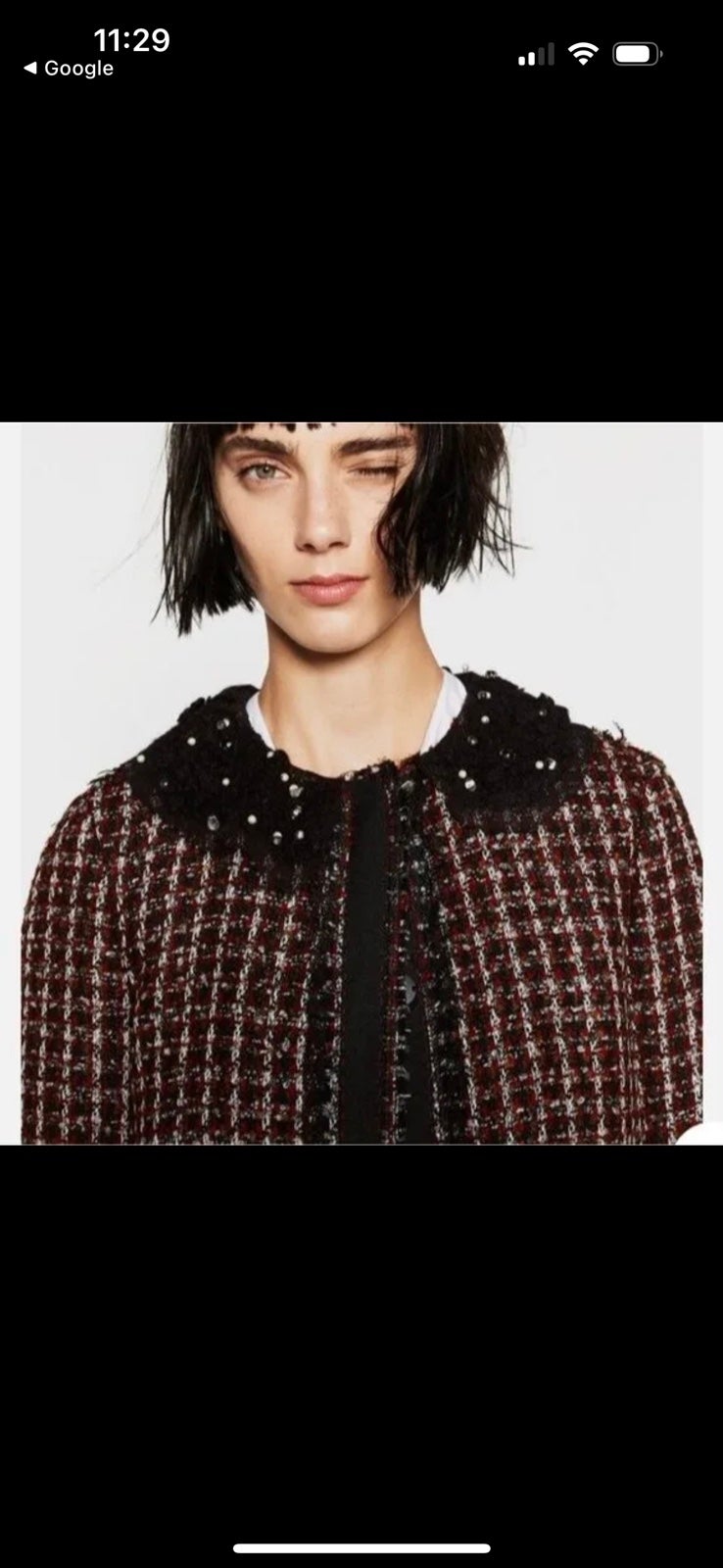 Zara red & black beaded jacket -- size M