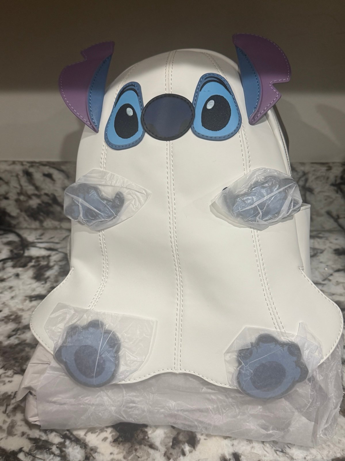 Loungefly Stitch In Ghost Costume Figural Glow In The Dark Mini Backpack