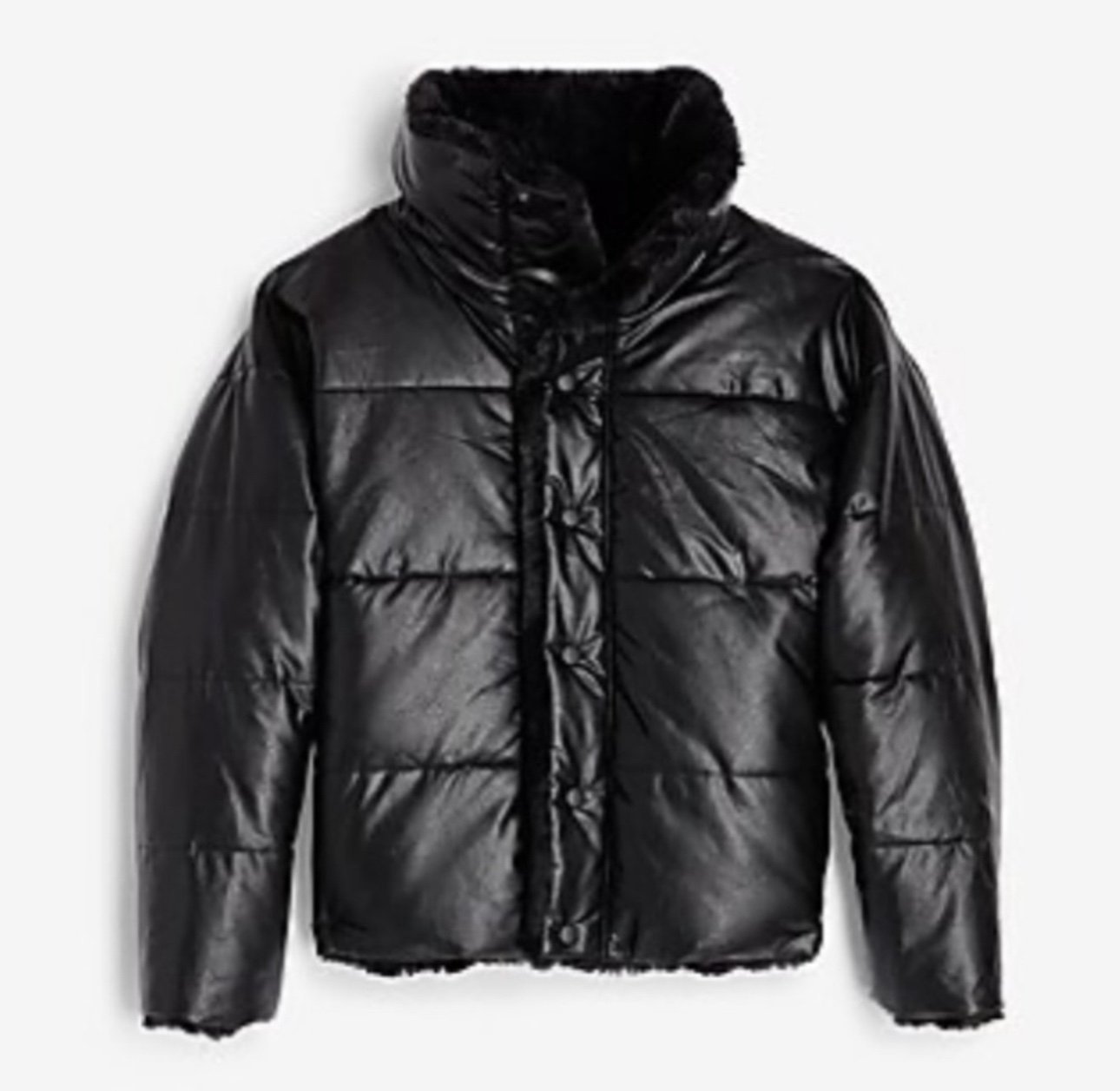 Express Reversible Faux Fur/puffer Heavy Insulated Fall/wint Jacket