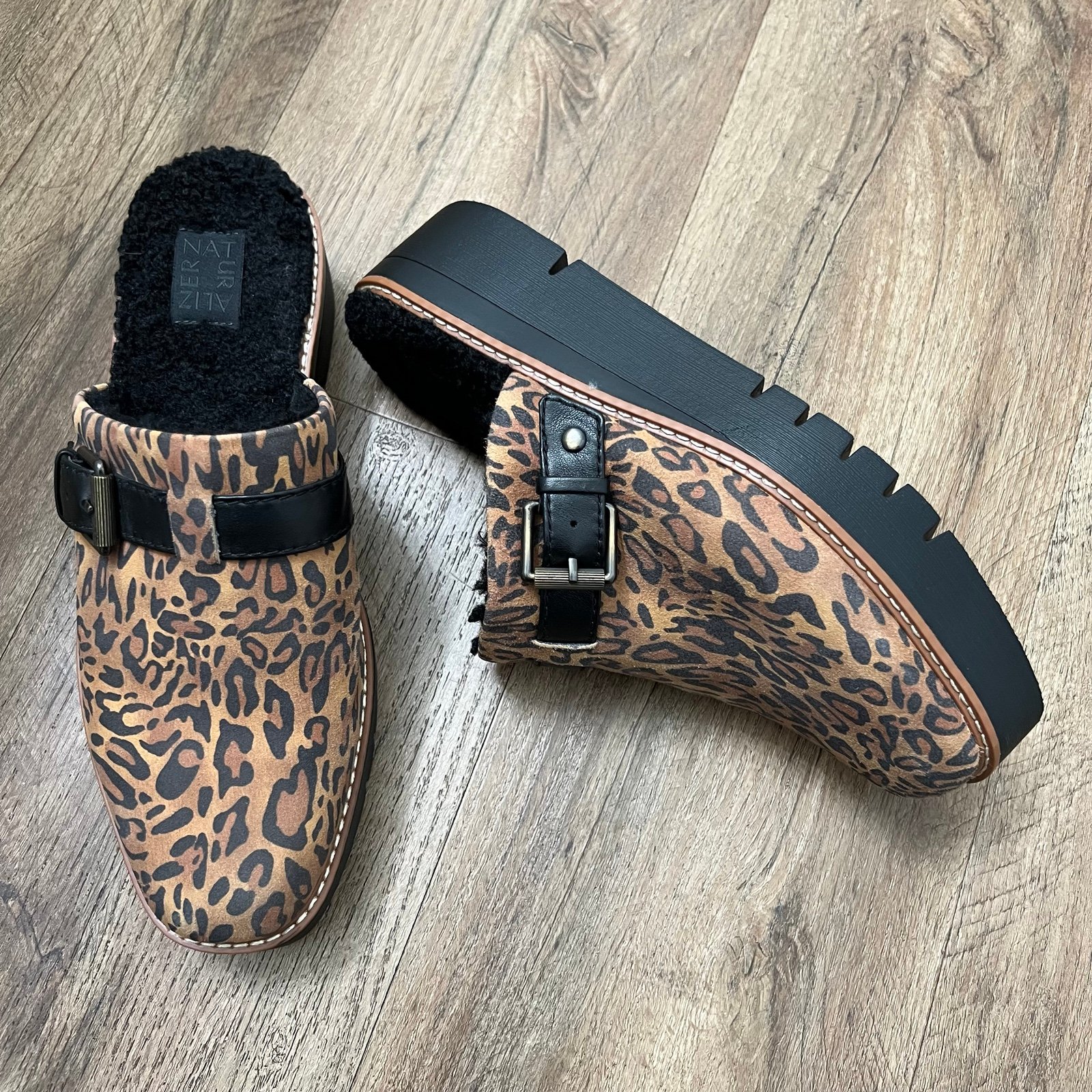 Naturalizer Wayde Cheetah Print Slip-On Clog Shoes