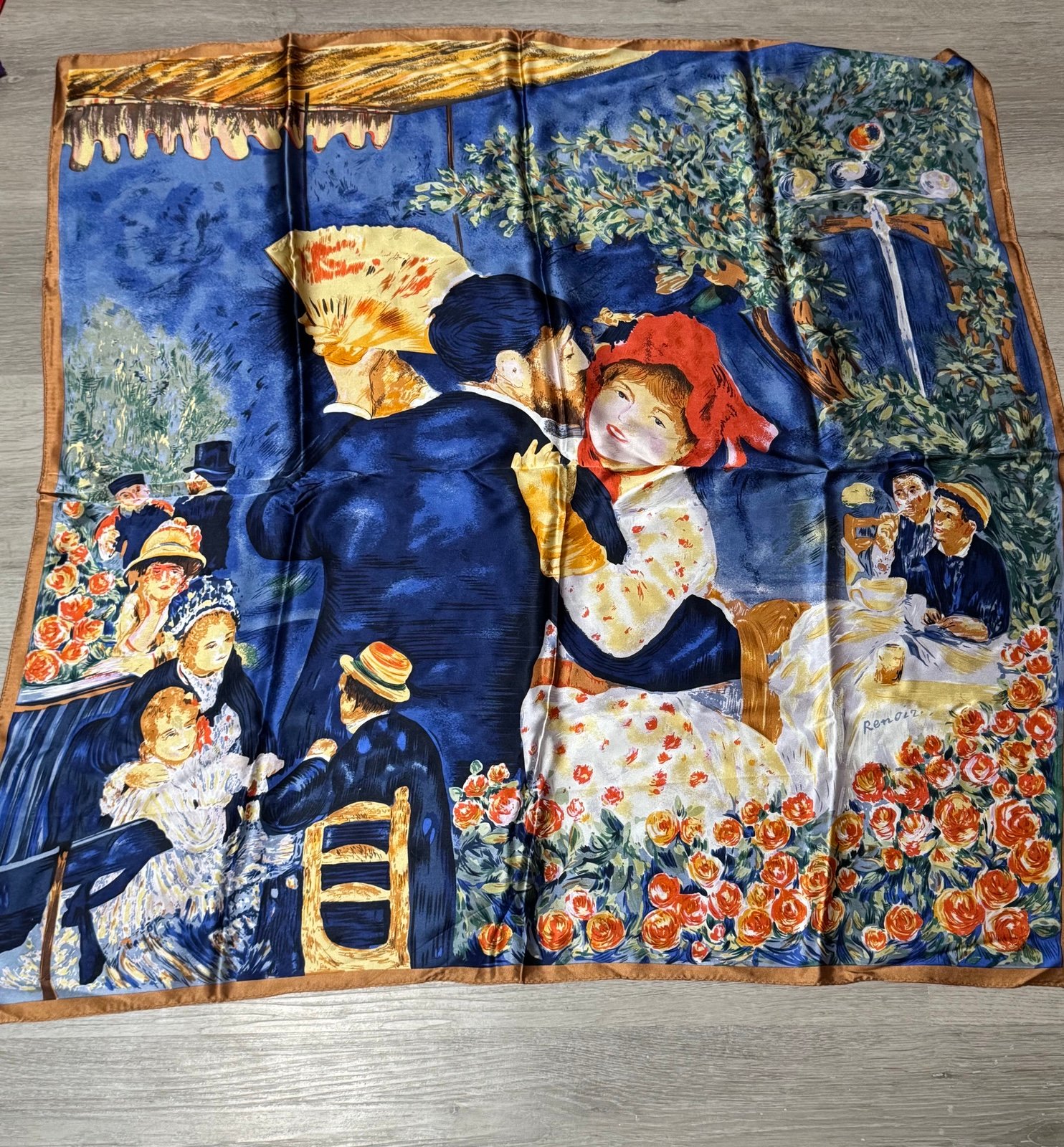 100% Luxury Square Silk Scarf - Pierre-Auguste Renoir Painting