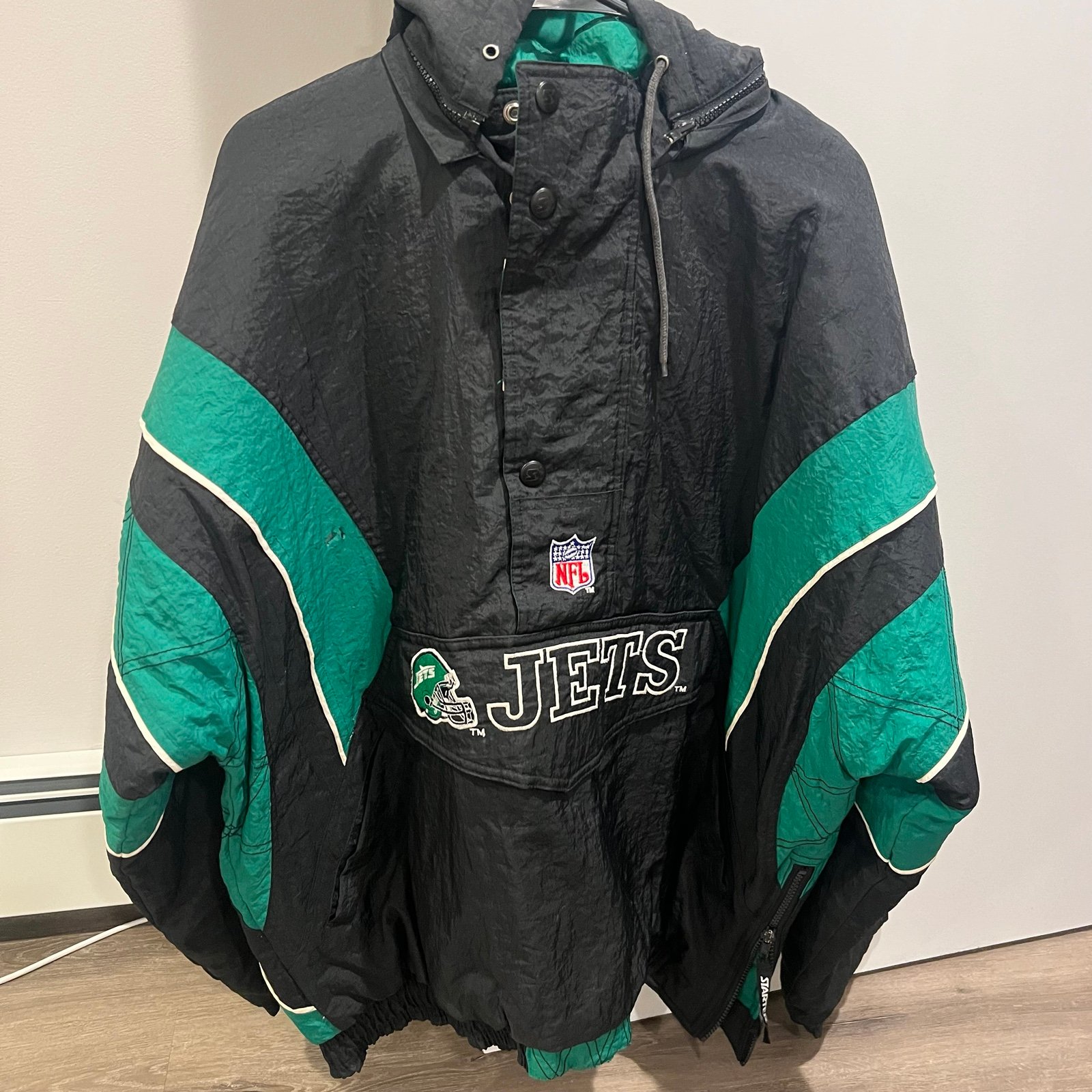 Vintage 90s New York Jets Starter pullover jacket NFL Football Pro Line Official