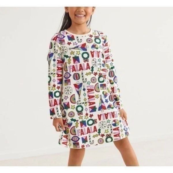 Hanna Andersson Fa La La Print Dress Sz 110cm
