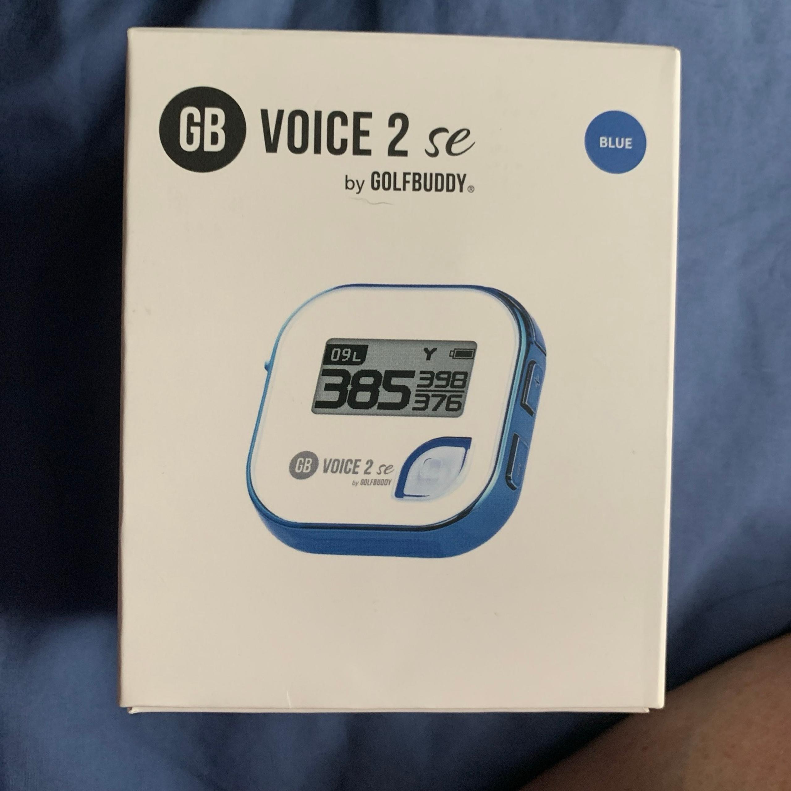 GolfBuddy Voice 2S+ Blue White | Talking GPS Rangefinder: With Watch Strap.