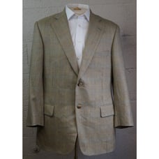 Paul Stuart Men's Tan Plaid Wool & Silk Blazer Size 42R 1,395