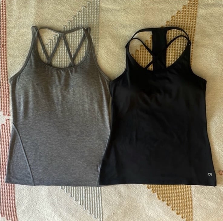 2 Gap Fit Tank Tops with Built-in Shelf Bra