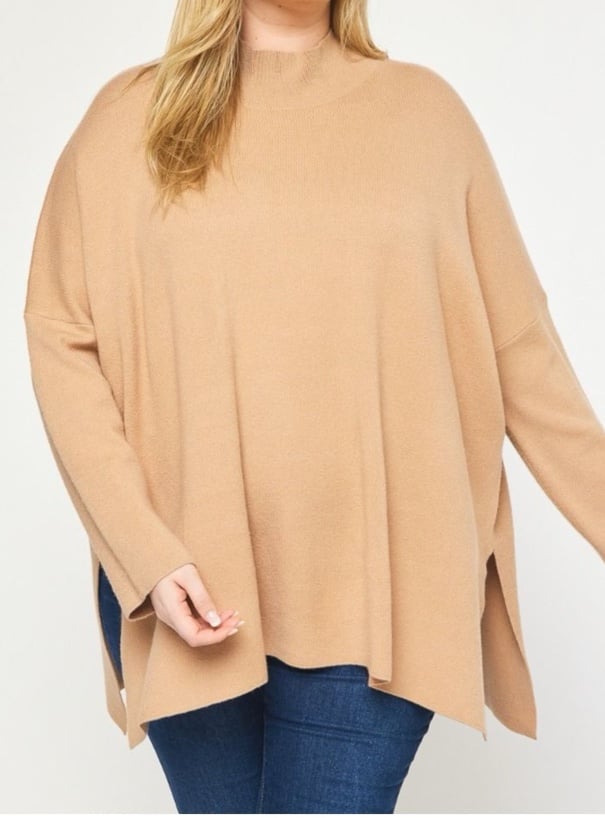 Entro Mock Neck Long Sleeve Lightweight Pullover Sweater Top Size 2X New