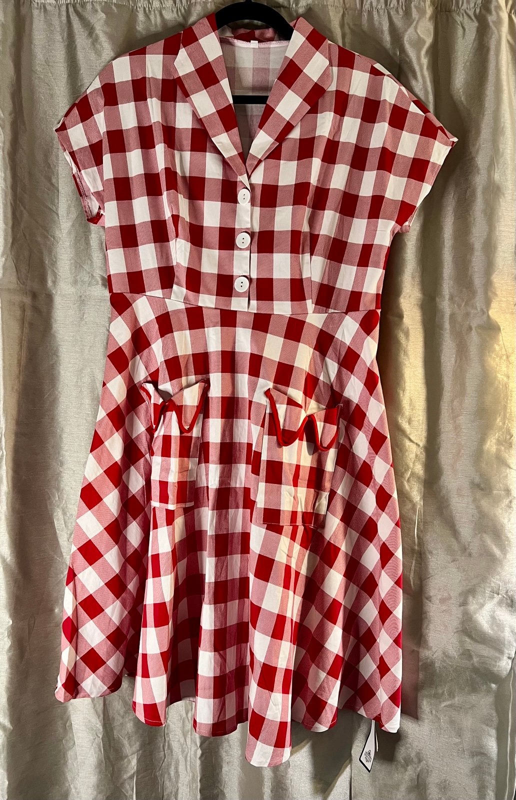 Retro Stage Red Gingham Vintage Dress