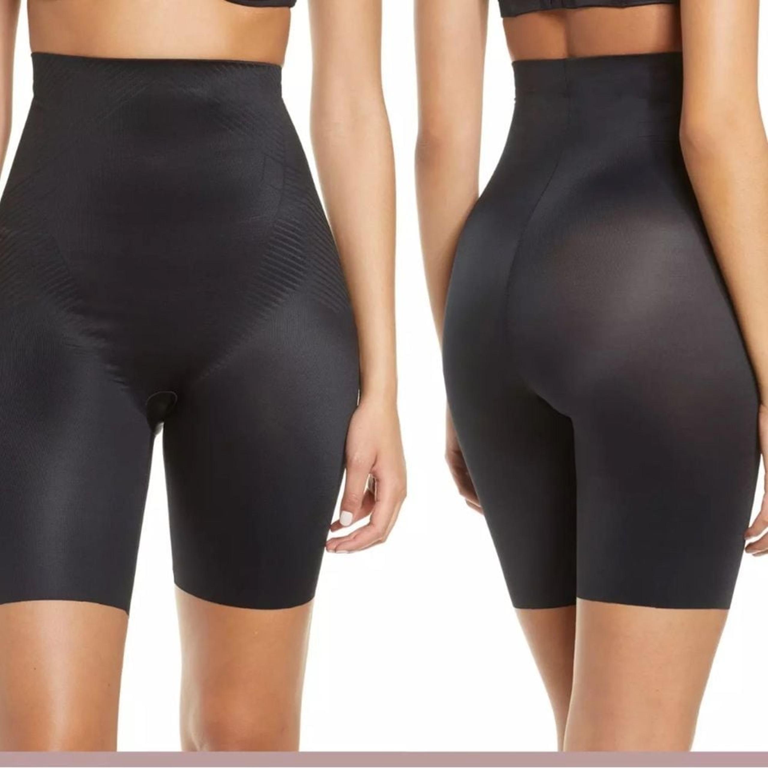 Spanx Women Size Small Thinstincts 2.0 High Waist Mid Thigh Shorts Black New