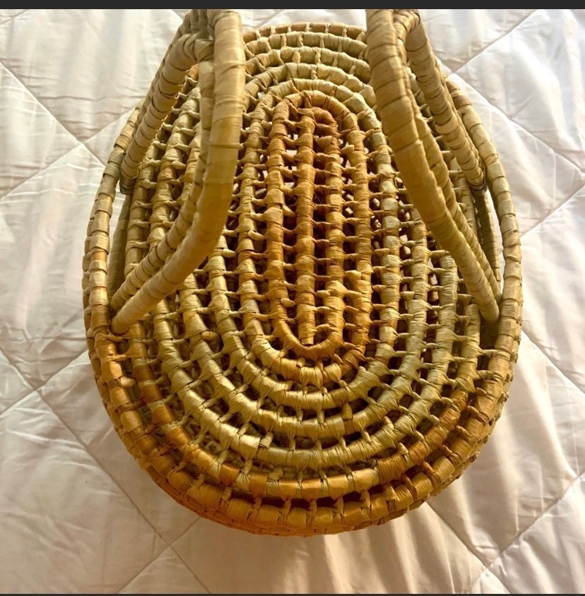 Handmade woven picnic basket