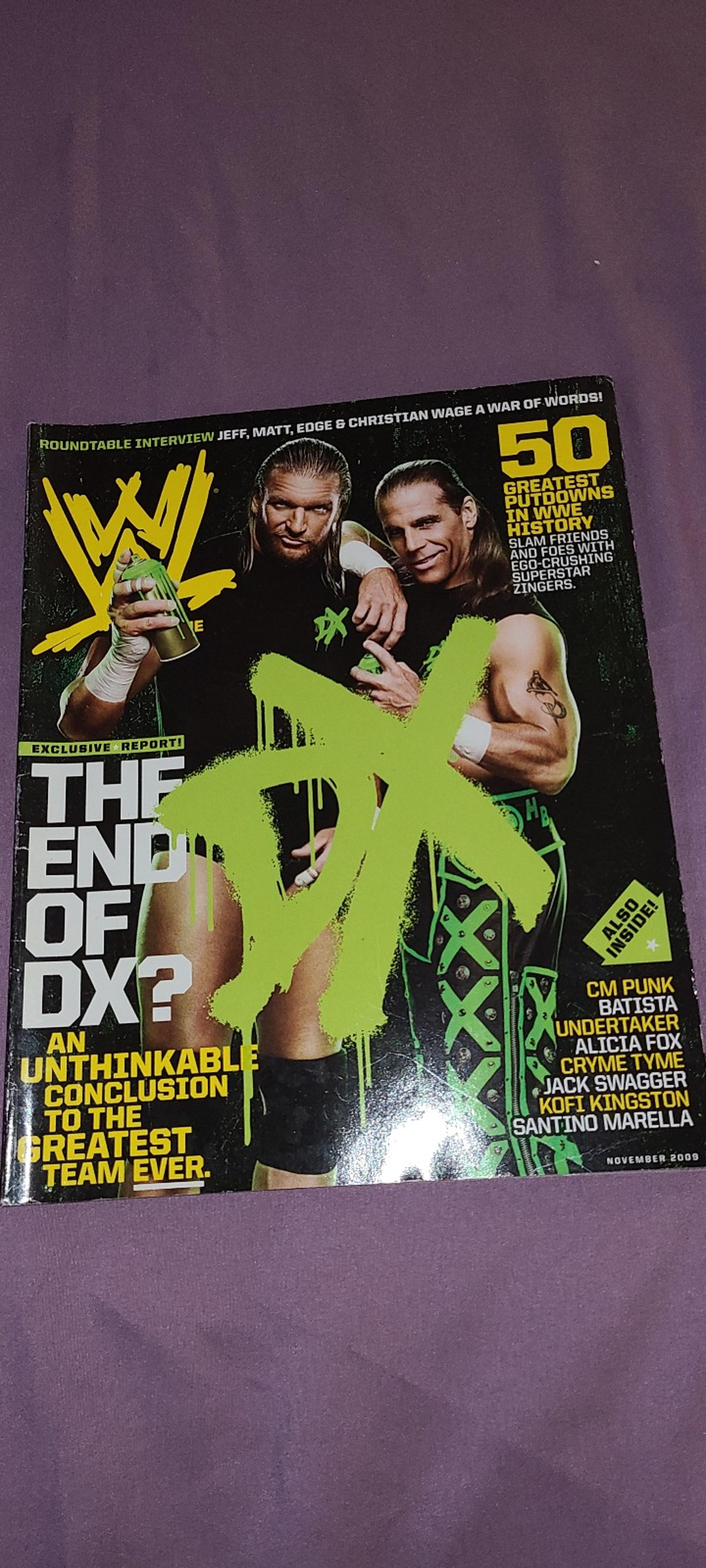 Shawn Michaels Triple H November 2009 WWE Magazine Cover Photo Raw vs SmackDown