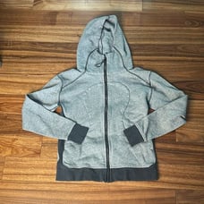 Lululemon On The Daily Hoodie Heathered Dark Grey jacket woman's 8