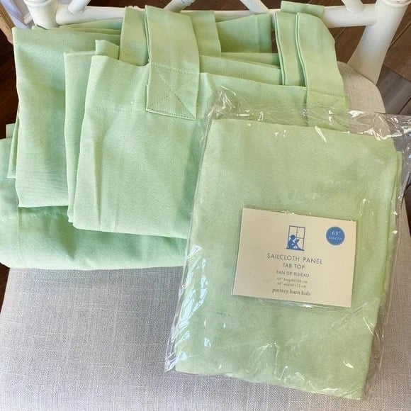 Pottery Barn Kids Sailcloth Tab Top Panel Curtains (Set of 4)