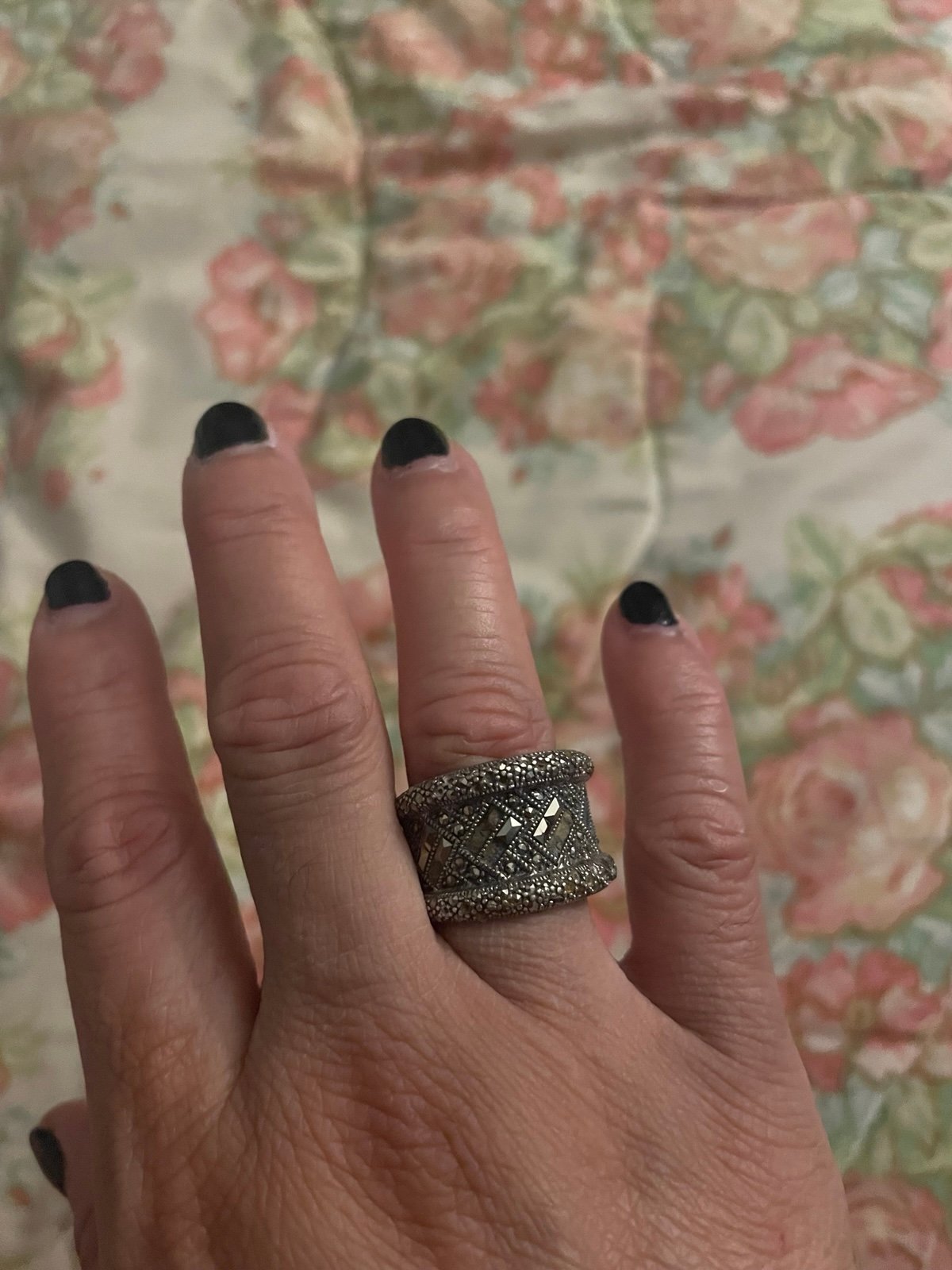 Antique Marcasite Pyrite Ring 7