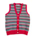 Vintage Rainbow Stripe Button Cardigan Sweater Vest Womens Medium