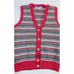 Vintage Rainbow Stripe Button Cardigan Sweater Vest Womens Medium
