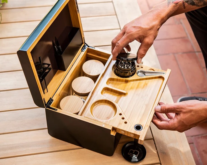 Stash Box Discovery Premium Bamboo Storage Chest with Movable Tray - Lockable Or Stash Box Discovery Premium Bamboo Storage Chest with Movable Tray - Lockable Or