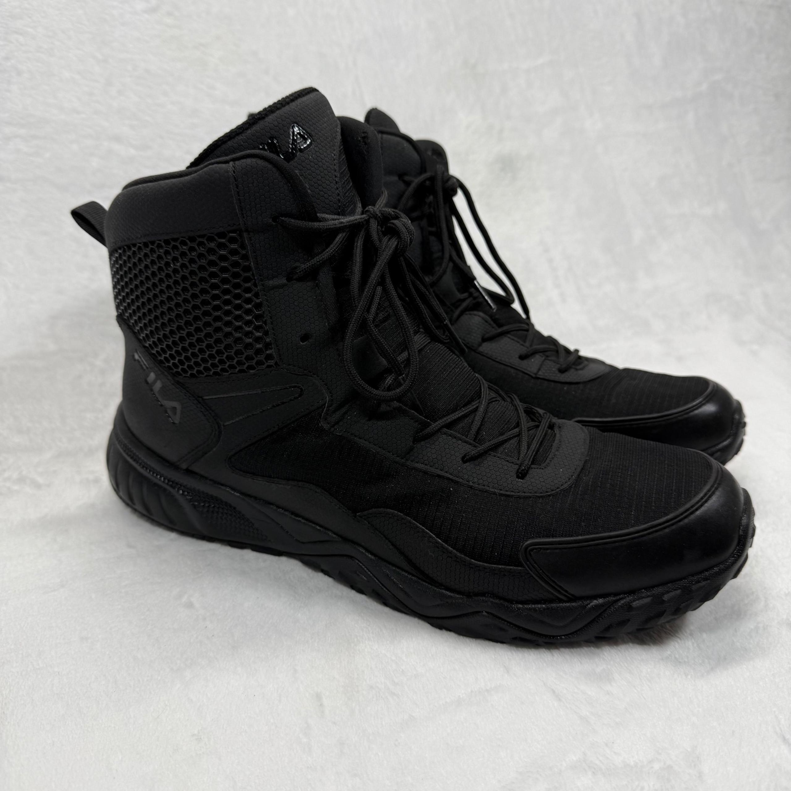 Fila Tactical Boots Military Work Combat Ankle Boots Black Mens Size 13