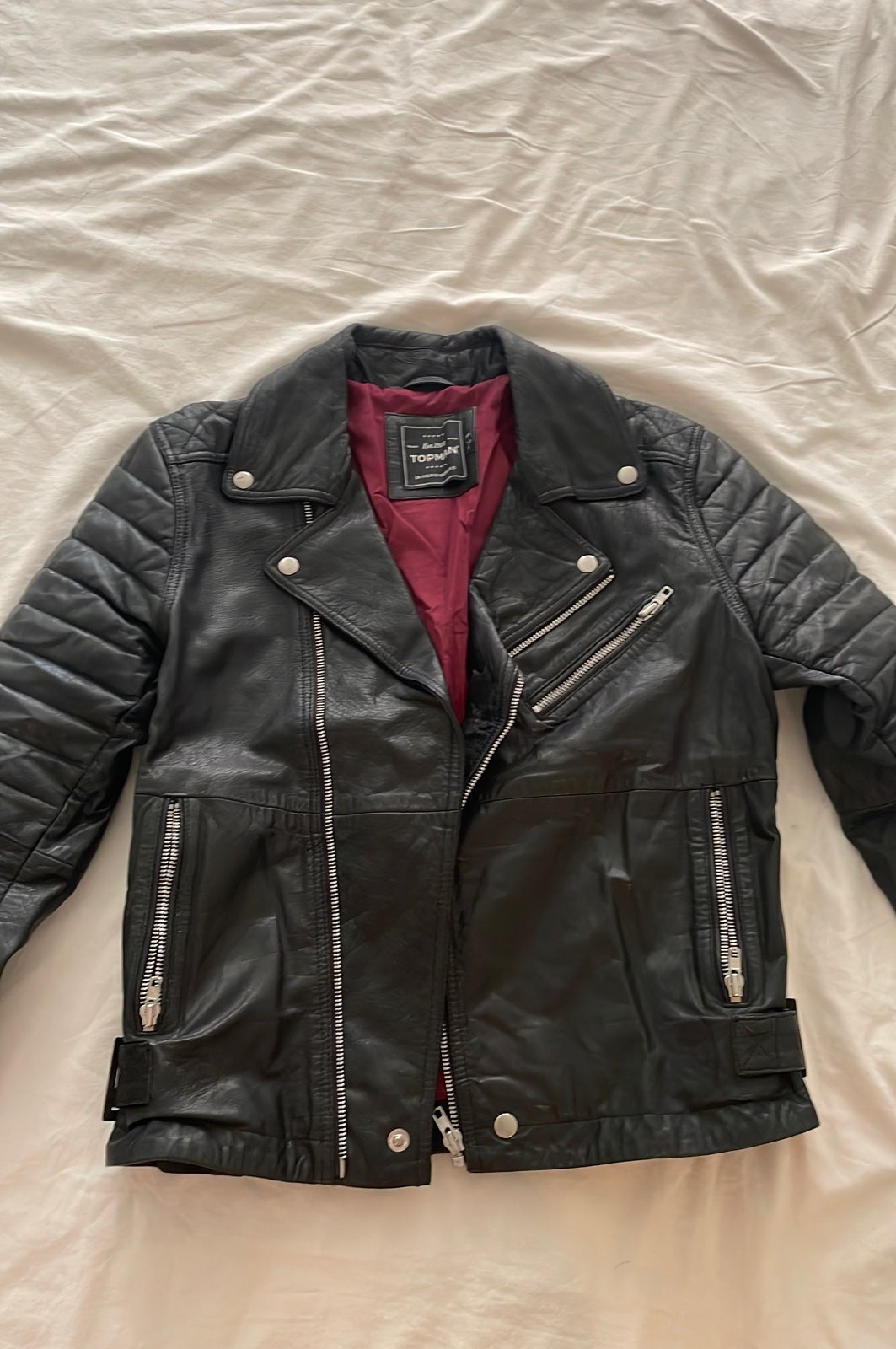 Top man leather jacke
