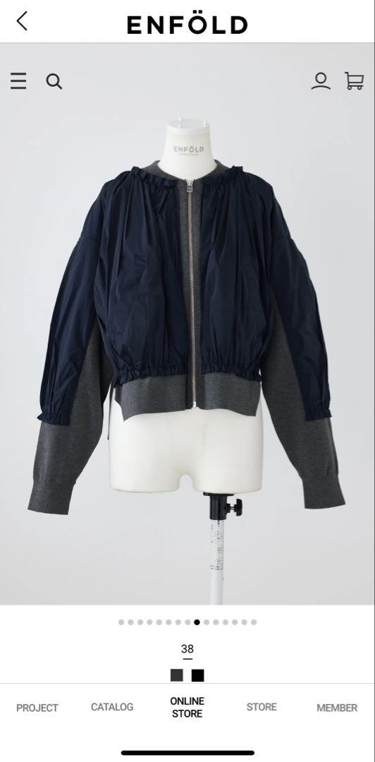 愛用 ENFOLD KNIT×TAFFETA BLOUSON 38 ジャケット・アウター