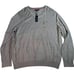 Tommy Hilfiger Sweater Men's 2XL XXL Gray Pull Over 100% Cotton V Neck