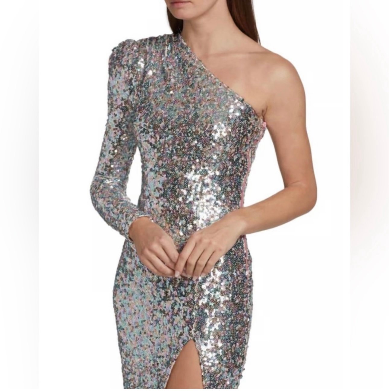Bronx and Banco Galaxy Sequin One Shoulder Dress