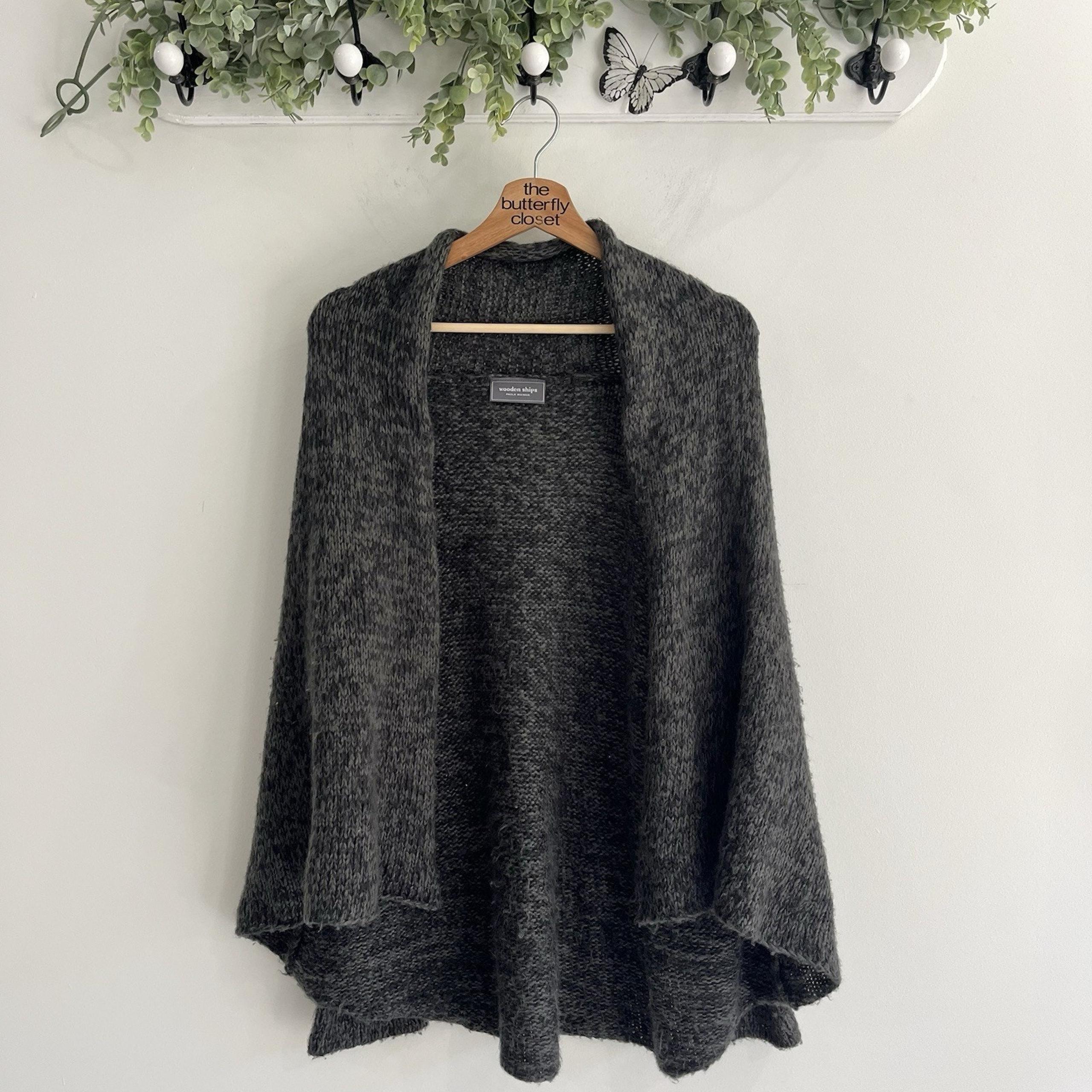 Wooden Ships Paola Buendia Open Front Cardigan Sweater Women S/M Mohair Wool