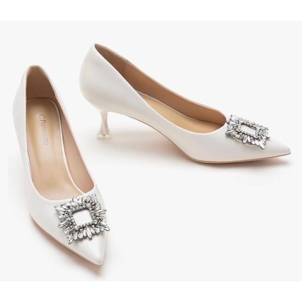 C.Paravano Women's Pumps I Pointed Toe Kitten Heel I Closed Toe Dress Pump