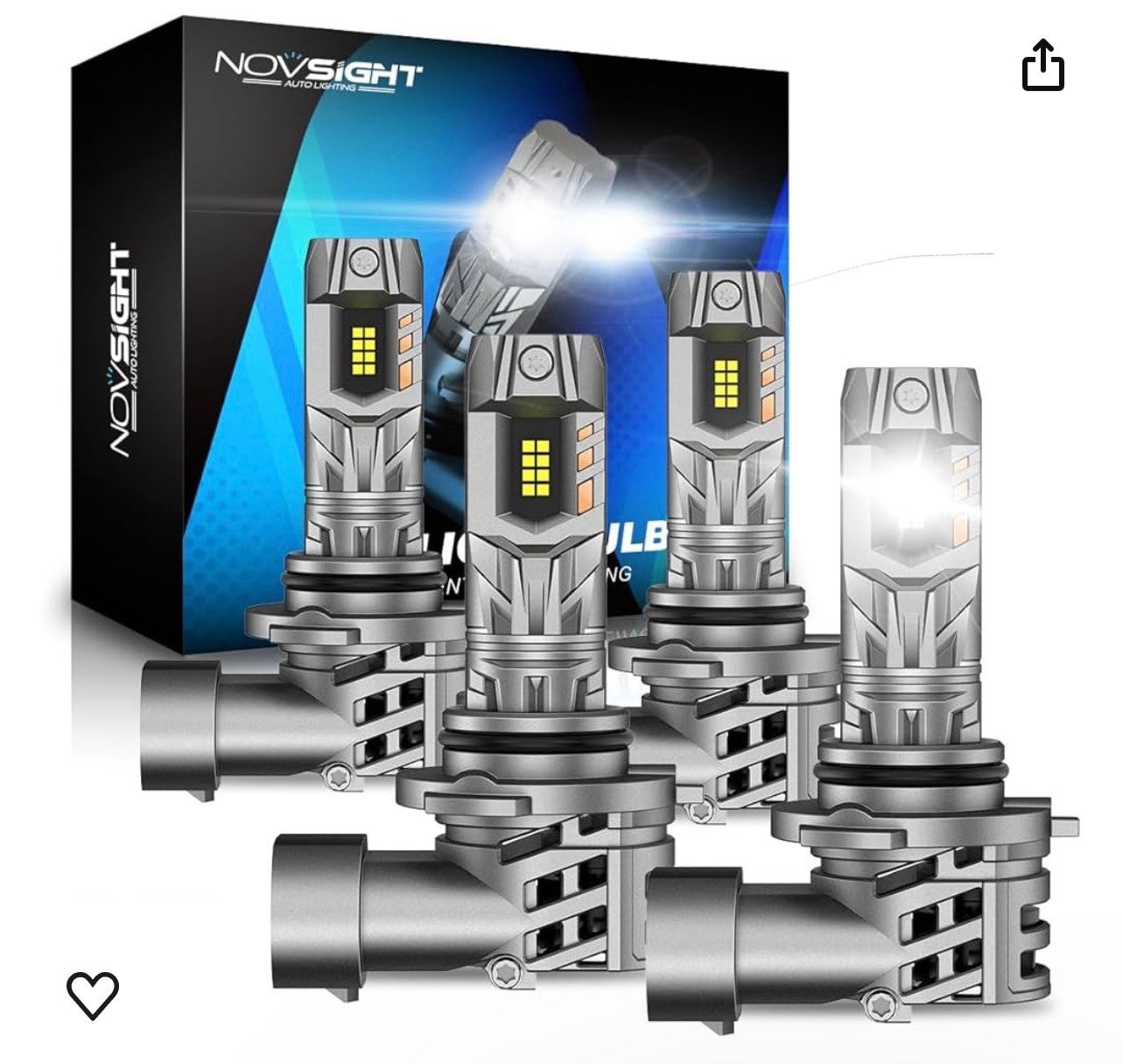 NOVSIGHT 9005 9006 LED Bulbs 40000LM, 1:1 Size 9005/HB3 9006/HB4 Light Bulbs wit