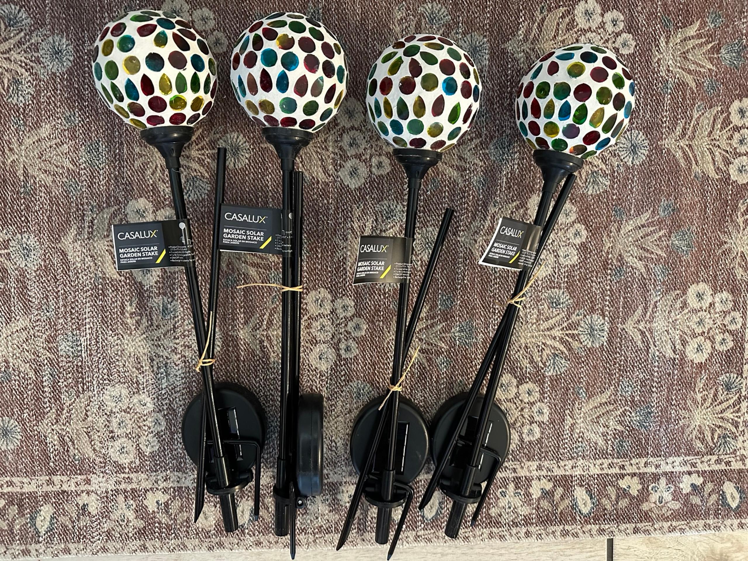 Belavi solar mosaic garden stakes set of 4