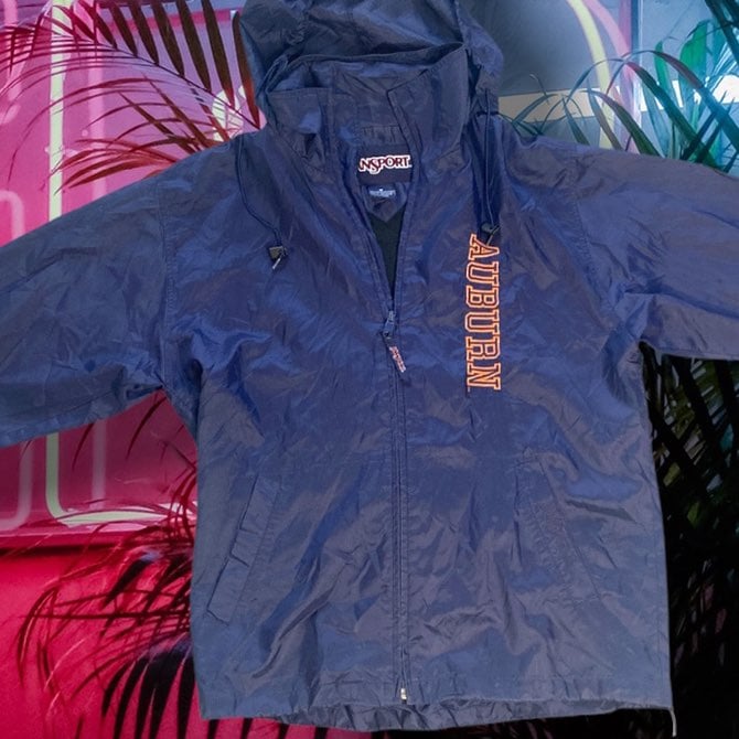 Vintage Jansport Auburn Blue Zip Up Jack Medium (Rare)