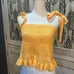 Anthropologie Creamsicle Ruffle Hem w/Ties Crotchet Halter Top *SAMPLE SALE* S