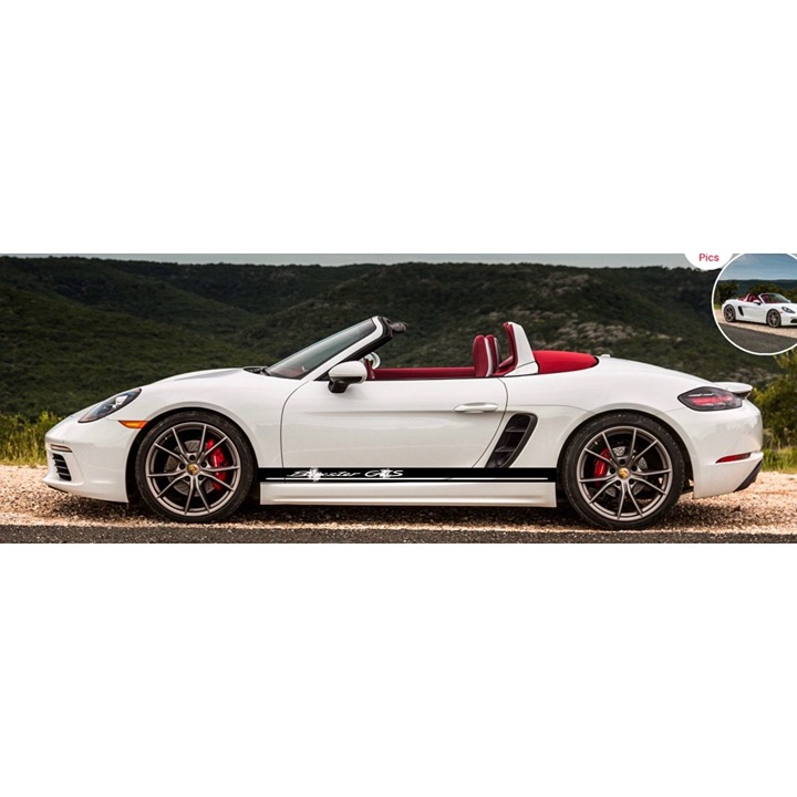 Custom Boxster Long GTS Triple Stripe Side Door Decal For Porsche Boxster 2012-2