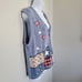 Bobbie Brooks Vintage XL Blue Knit Vest Stars Flag Red White Patriotic American