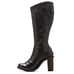 Dr. Martens Women's Ava Black Tall Heeled Biker Black Nappa Buckle Boots US 7