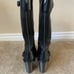 Dr. Martens Women's Ava Black Tall Heeled Biker Black Nappa Buckle Boots US 7