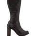 Dr. Martens Women's Ava Black Tall Heeled Biker Black Nappa Buckle Boots US 7