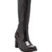 Dr. Martens Women's Ava Black Tall Heeled Biker Black Nappa Buckle Boots US 7
