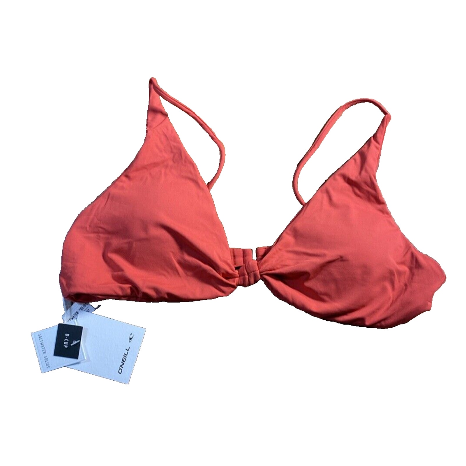 O'Neill Saltwater Solids Pismo Tri Bralette Bikini Top Size XL Red NWT