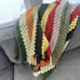 Vintage Retro 70s Handmade Crochet Afghan Throw Blanket