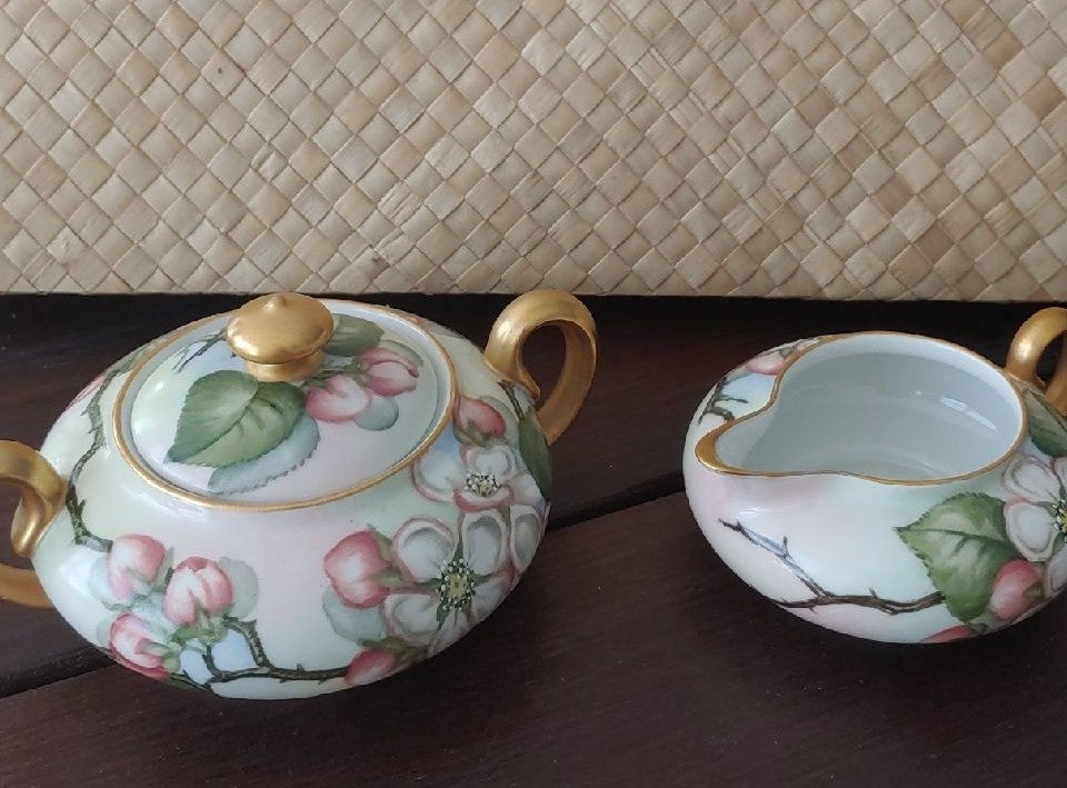 Limoges Creamer and Sugar Bowl