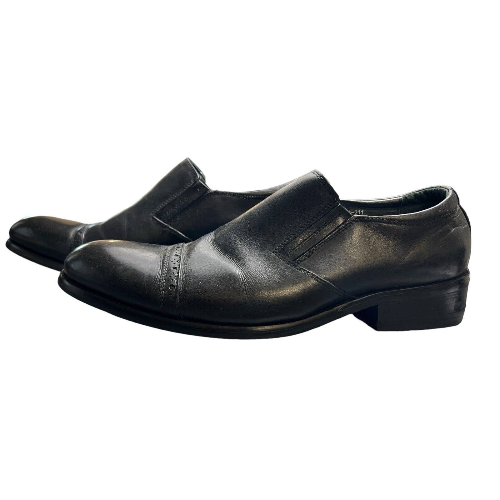 Carrucci Men's Black Leather Pointed Toe Loafer Size 9.5