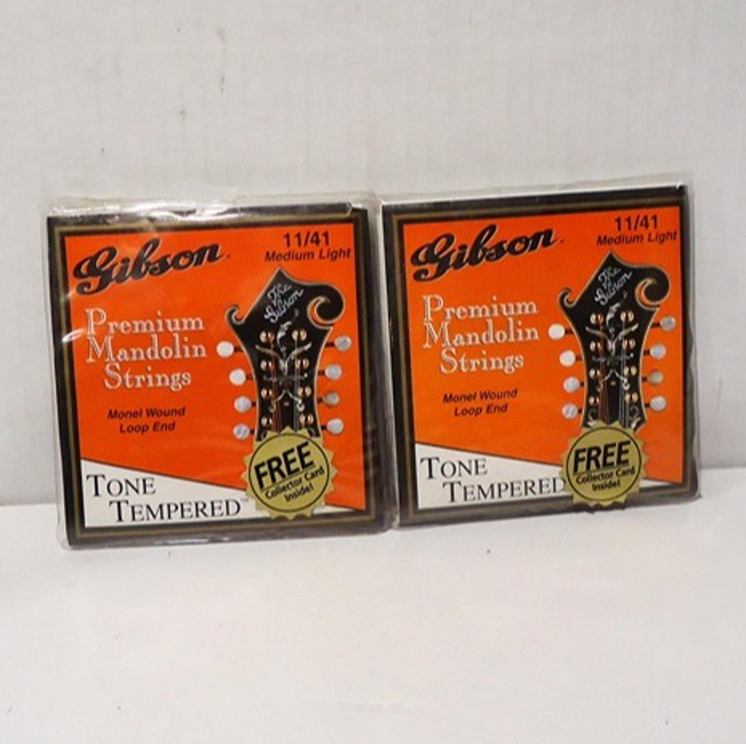 2 Sets Gibson Premium Mandolin Strings 11/41 Strings 1-4 Tone Tempered Card New