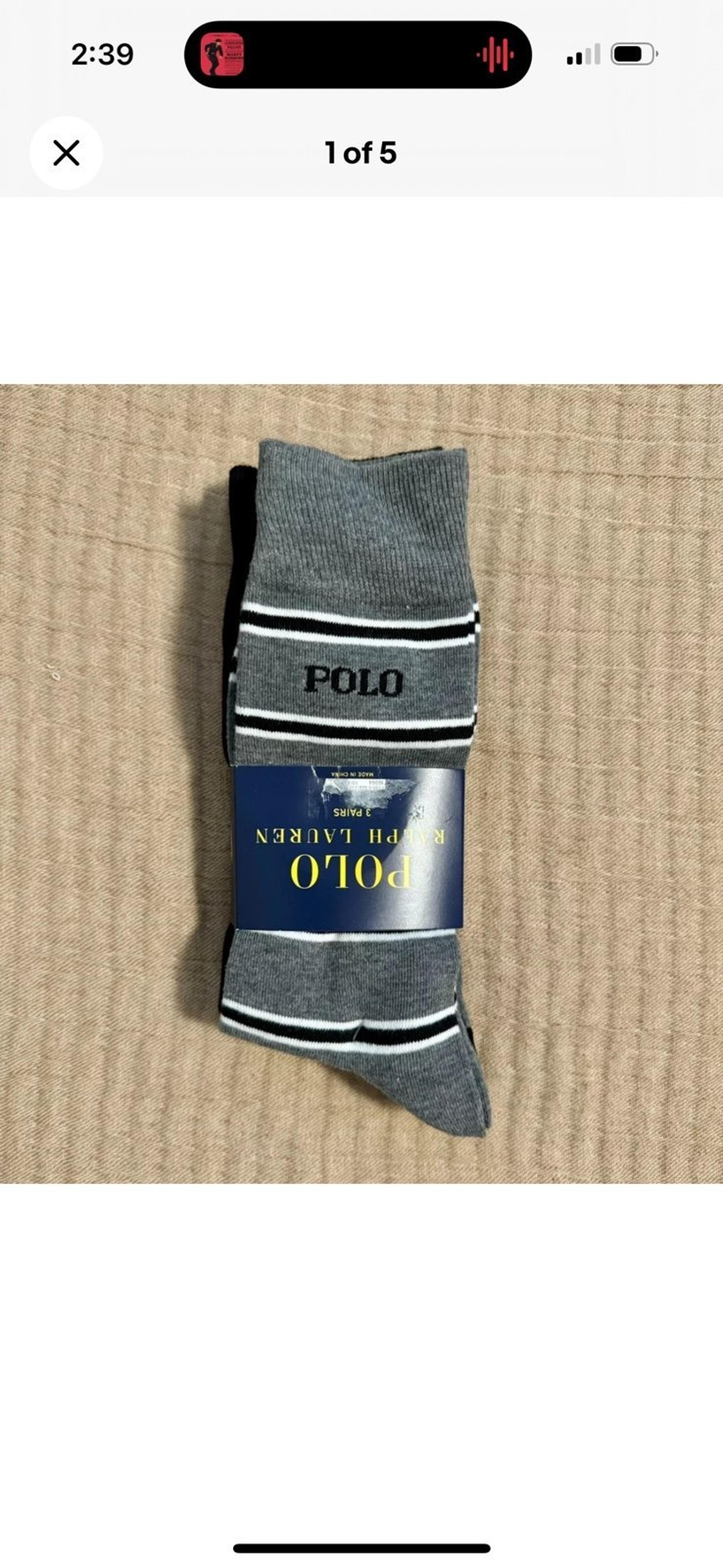 Polo Ralph Lauren Men’s 3 Pair Black & Gray Dress Socks. Mid Calf. NWT