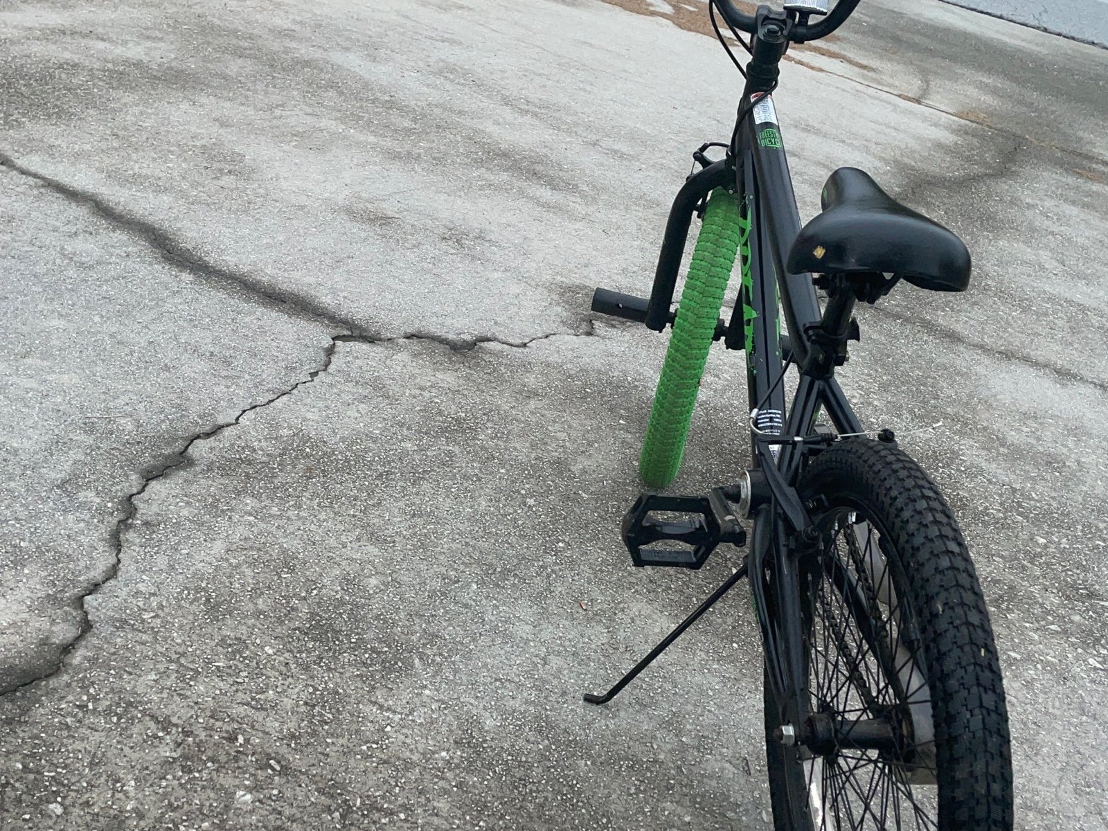 Green and black kids bike