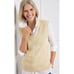 Talbots Chevron Knit Sweater Vest Cream V-neck Pullover Academia Large Petite