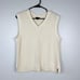 Talbots Chevron Knit Sweater Vest Cream V-neck Pullover Academia Large Petite