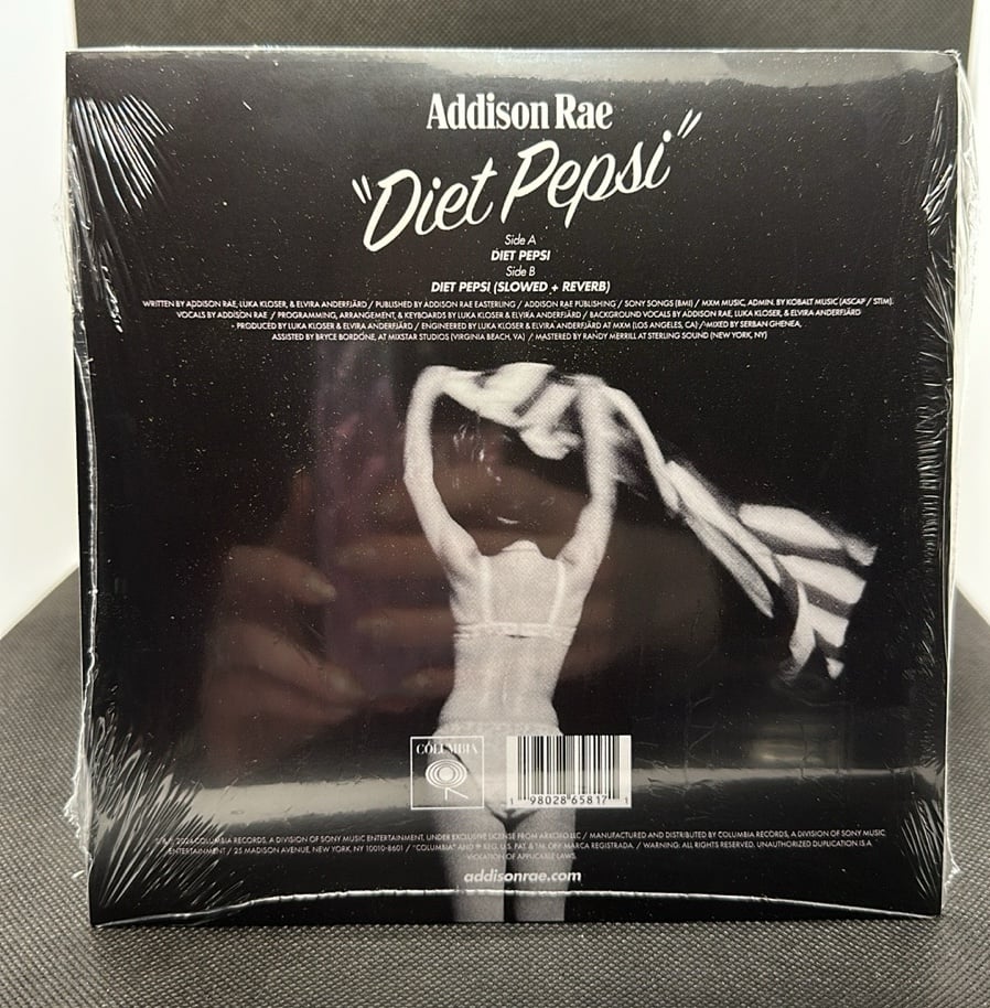 SEALED AND SIGNED! Addison Rae Diet Pepsi Vinyl