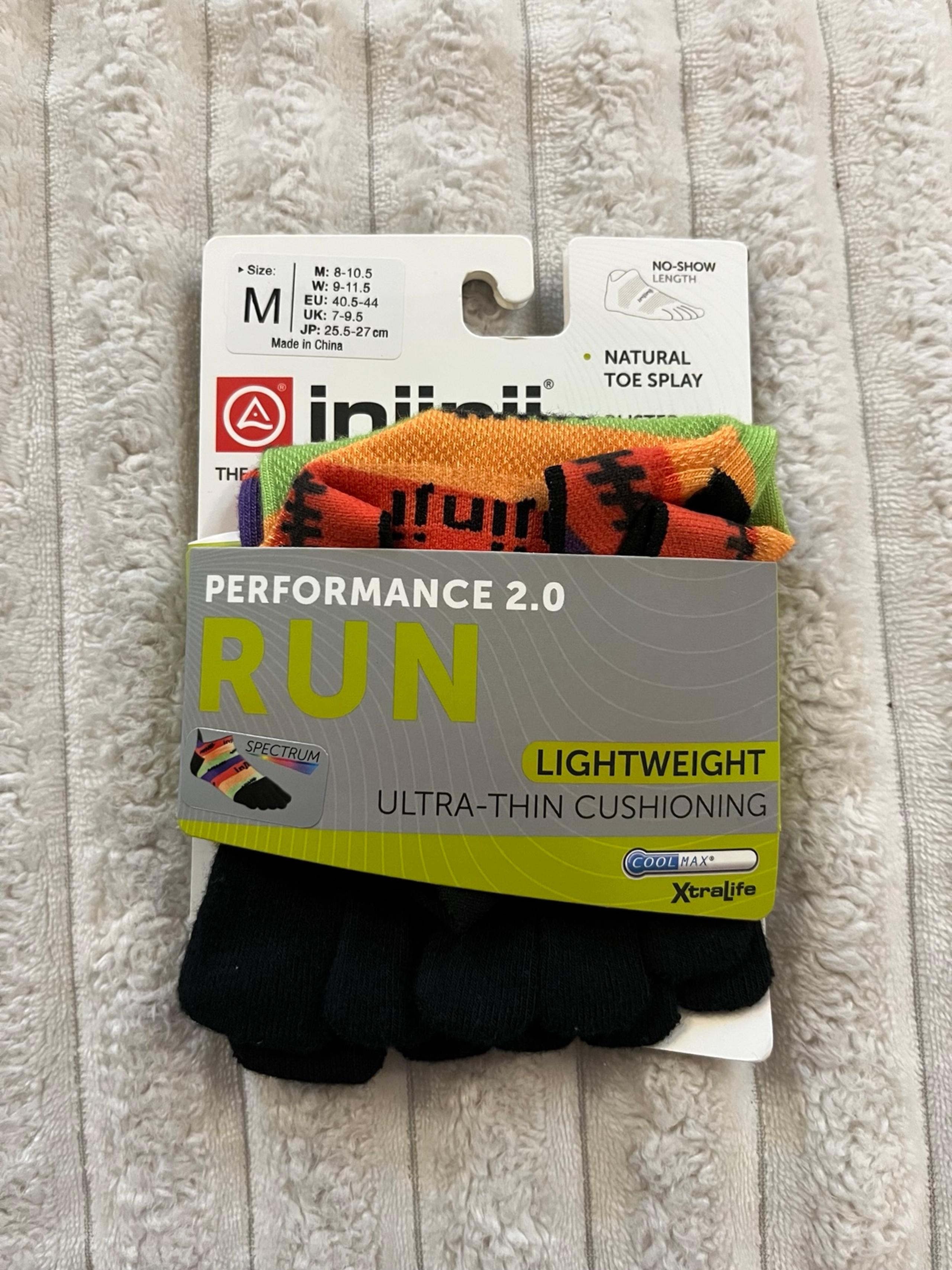 INJINJI Toe Socks Mens Size Medium 8-10.5 New In Package Blister Prevention